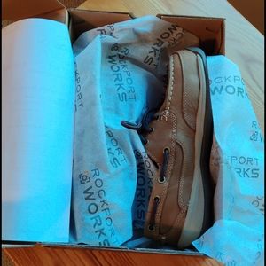 Rockport Works Steel Tied Boat Work Shoe 8.5 Tan